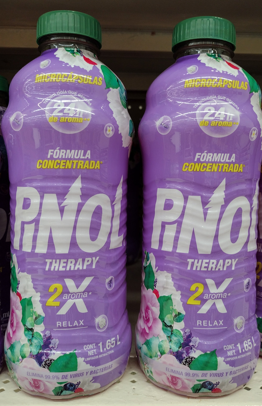 PINOL AROMAS THERAPY RELAX LIMPIADOR - HOUSEHOLD CLEANER - 2 BOTTLES OF 1.65 LITERS (56 ounces) EACH - FREE SHIPPING
