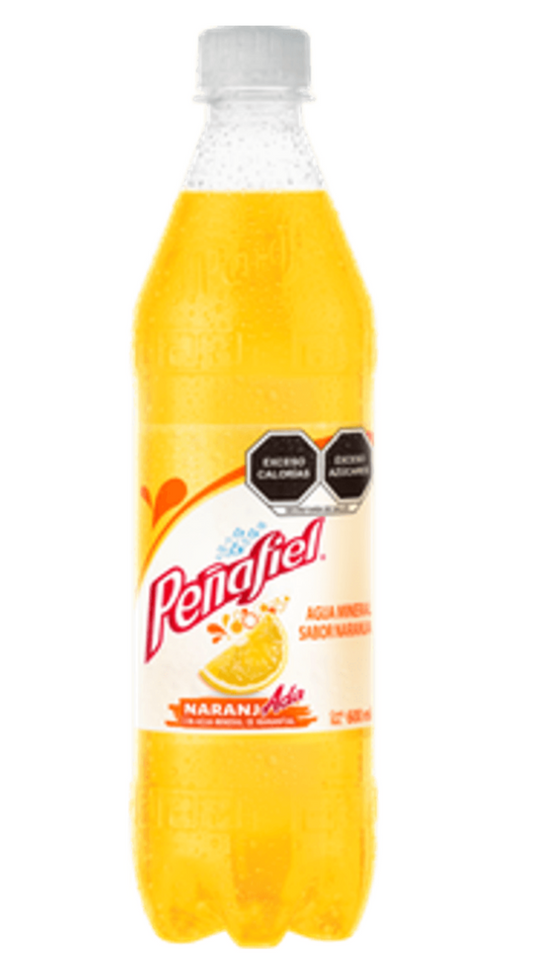 PENAFIEL AGUA MINERAL NARANJADA / ORANGE FLAVOR MINERAL WATER - 12 PACK 600ml EACH - FREE SHIPPING
