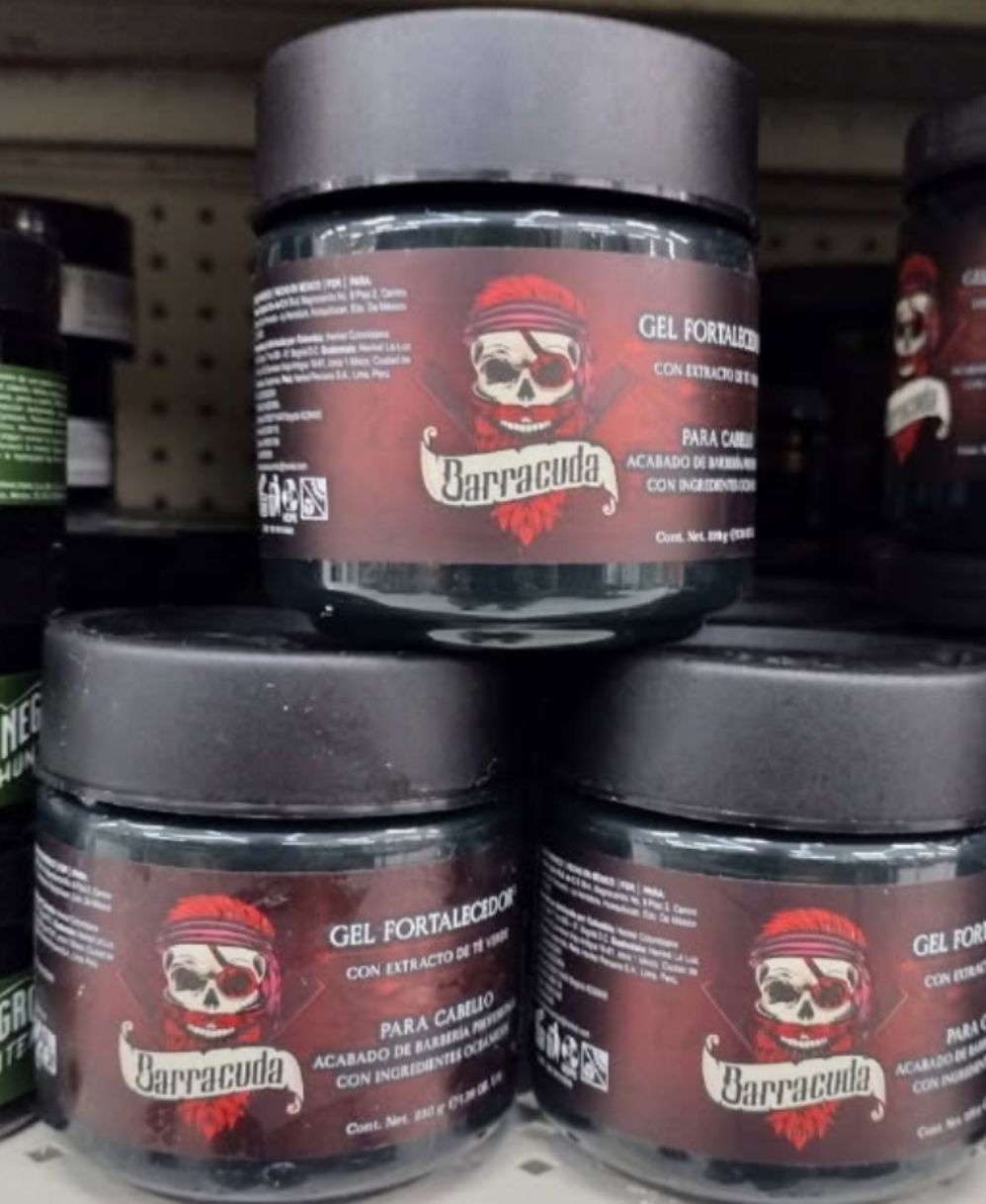 3X BARRACUDA HAIR STRENGTHENING GEL / GEL FORTALECADOR PARA  CABELLO - 3 JARS OF 250G EACH- FREE SHIP