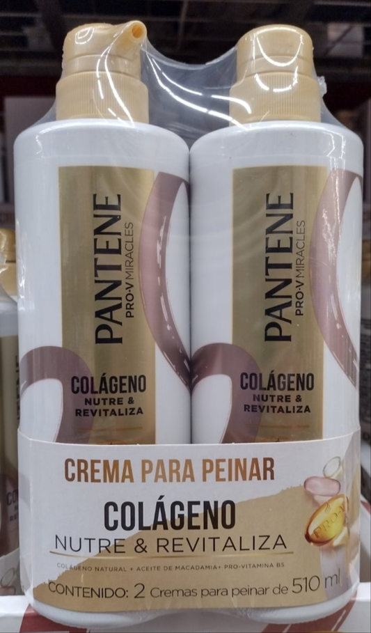 2X PANTENE COLLAGEN / COLAGENO CREMA PARA PEINAR - 2 BIG BOTTLES OF 510ml EACH ENVIO GRATIS