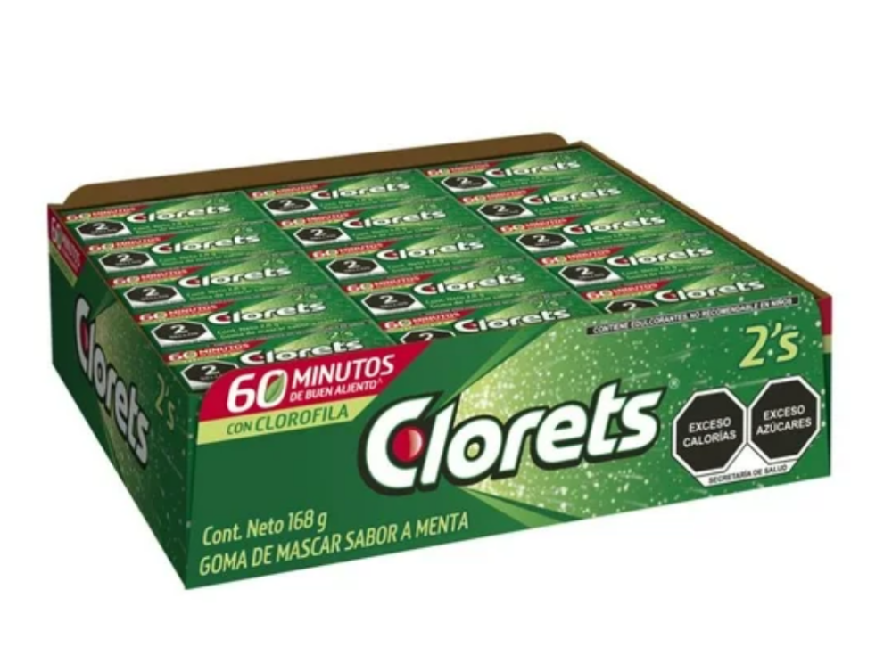 Clorets Mint Flavored Gum - 4 Boxes Of 60 Packets Each - Free Shipping