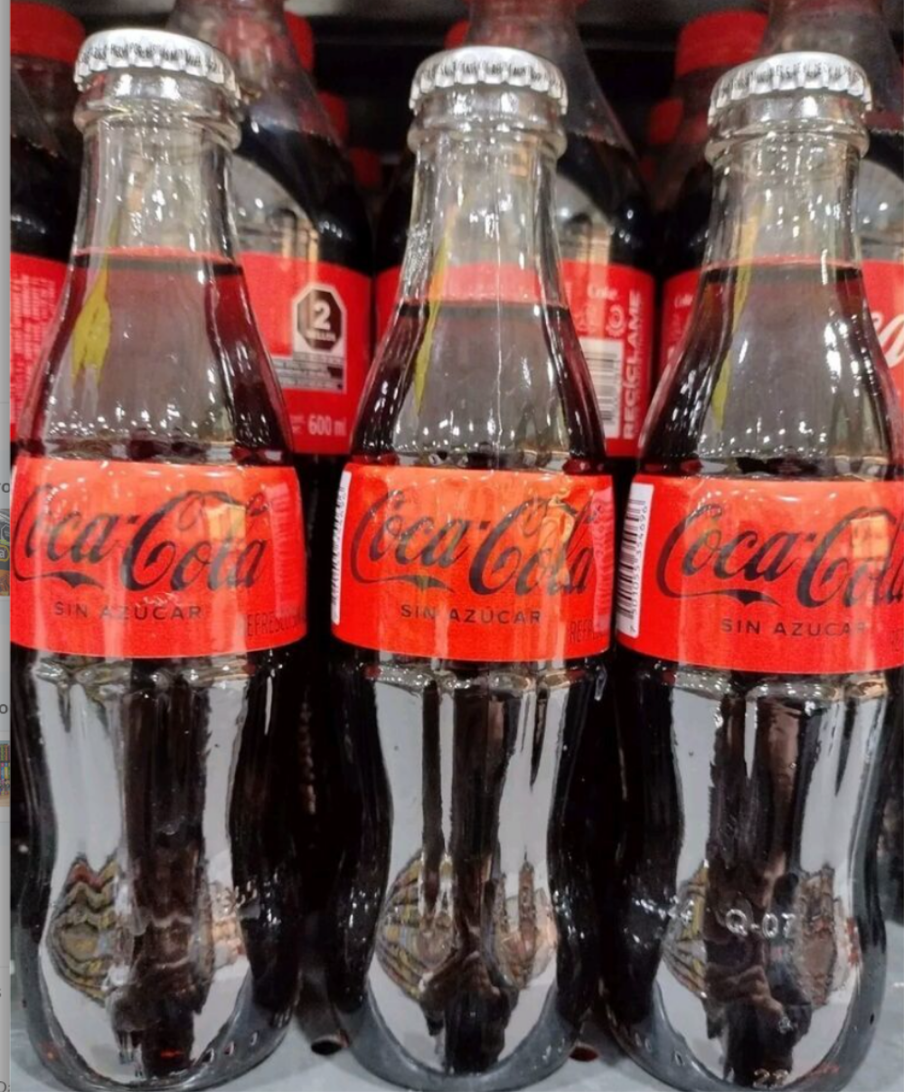 COCA COLA MEXICANA SIN AZUCAR / MEXICAN SUGAR FREE SODA - 6 GLASS BOTTLES OF 235ml EACH - FREE SHIPPING