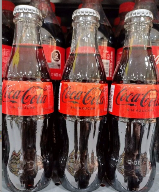COCA COLA MEXICANA SIN AZUCAR / MEXICAN SUGAR FREE SODA - 12 GLASS BOTTLES OF 235ml EACH - FREE SHIPPING