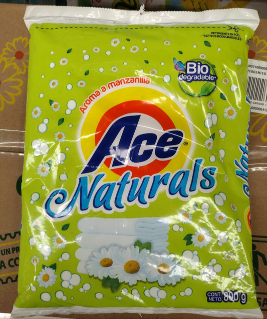 2X ACE NATURALS DETERGENTE EN POLVO   ( DETERGENT POWDER ) 2 BOLSAS DE 800g (28 OUNCES) EACH - FREE SHIPPING