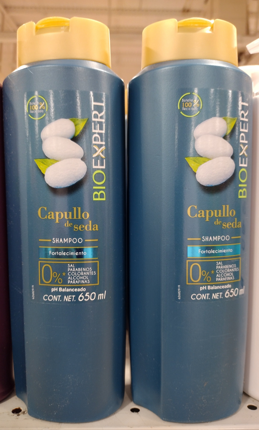 2X BIOEXPERT SHAMPOO CAPULLO DE SEDA - 2 FRASCOS GRANDES DE 650ml c/u - ENVIO GRATIS