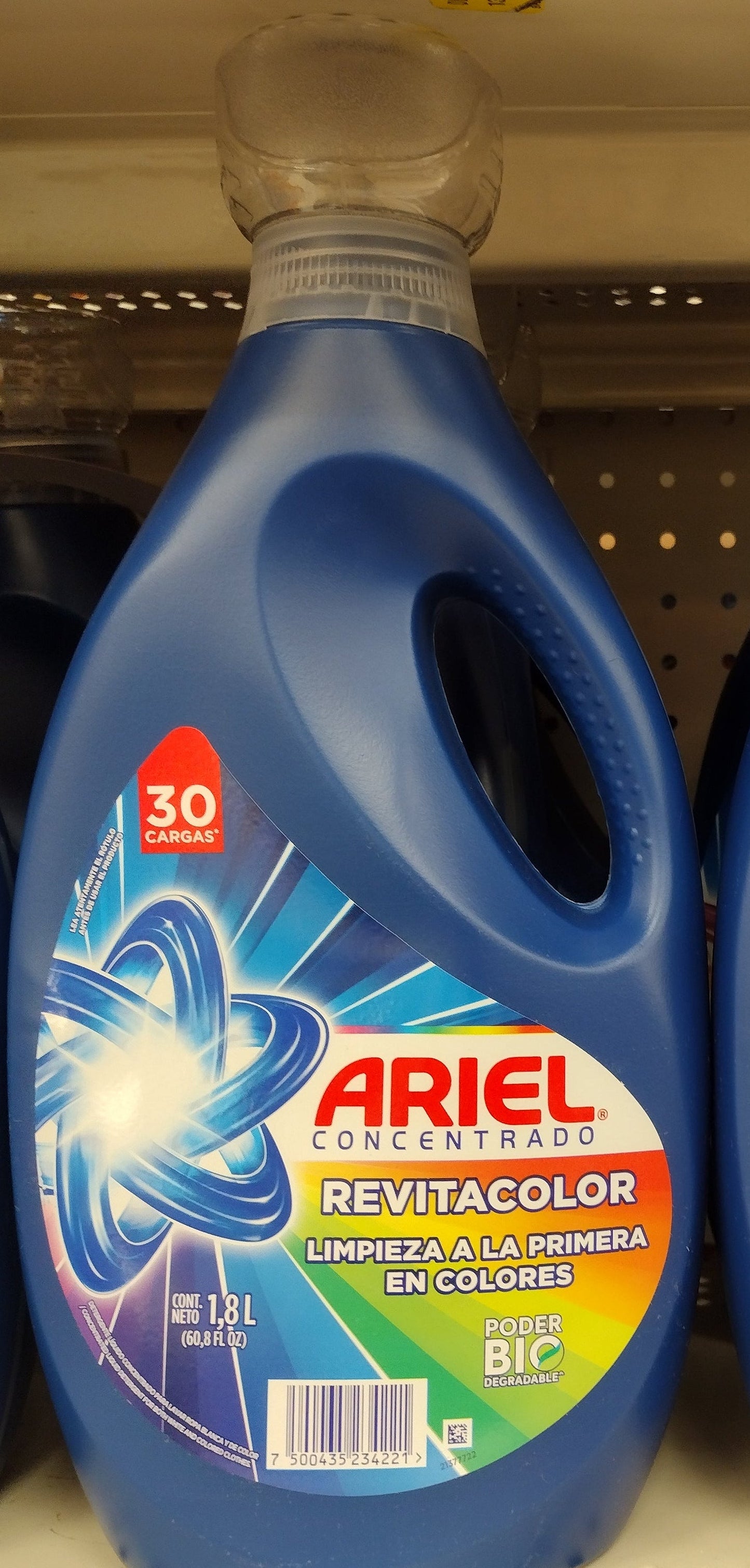 2X ARIEL REVITACOLOR DETERGENTE EN LIQUIDO ( LIQUID DETERGENT ) 2 FRASCOS DE 1.8 LITROS (61 OUNCES) C/U - ENVIO GRATIS