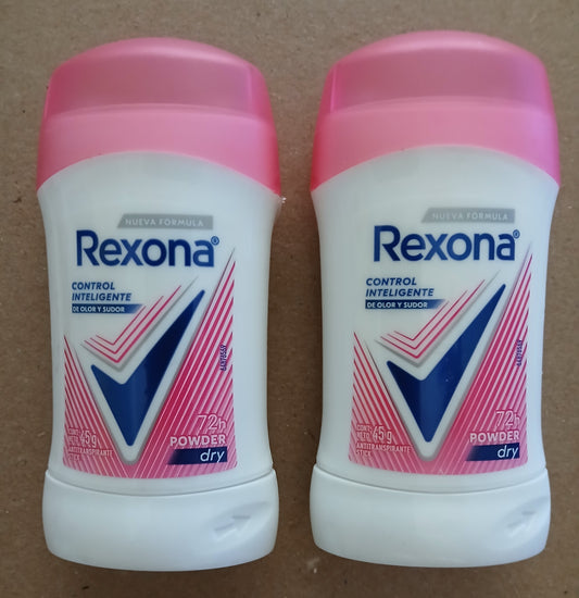 REXONA DEODORANT POWDER DRY / DESODORANTE - 2 DEODORANTS OF 45g EACH - FREE SHIPPING