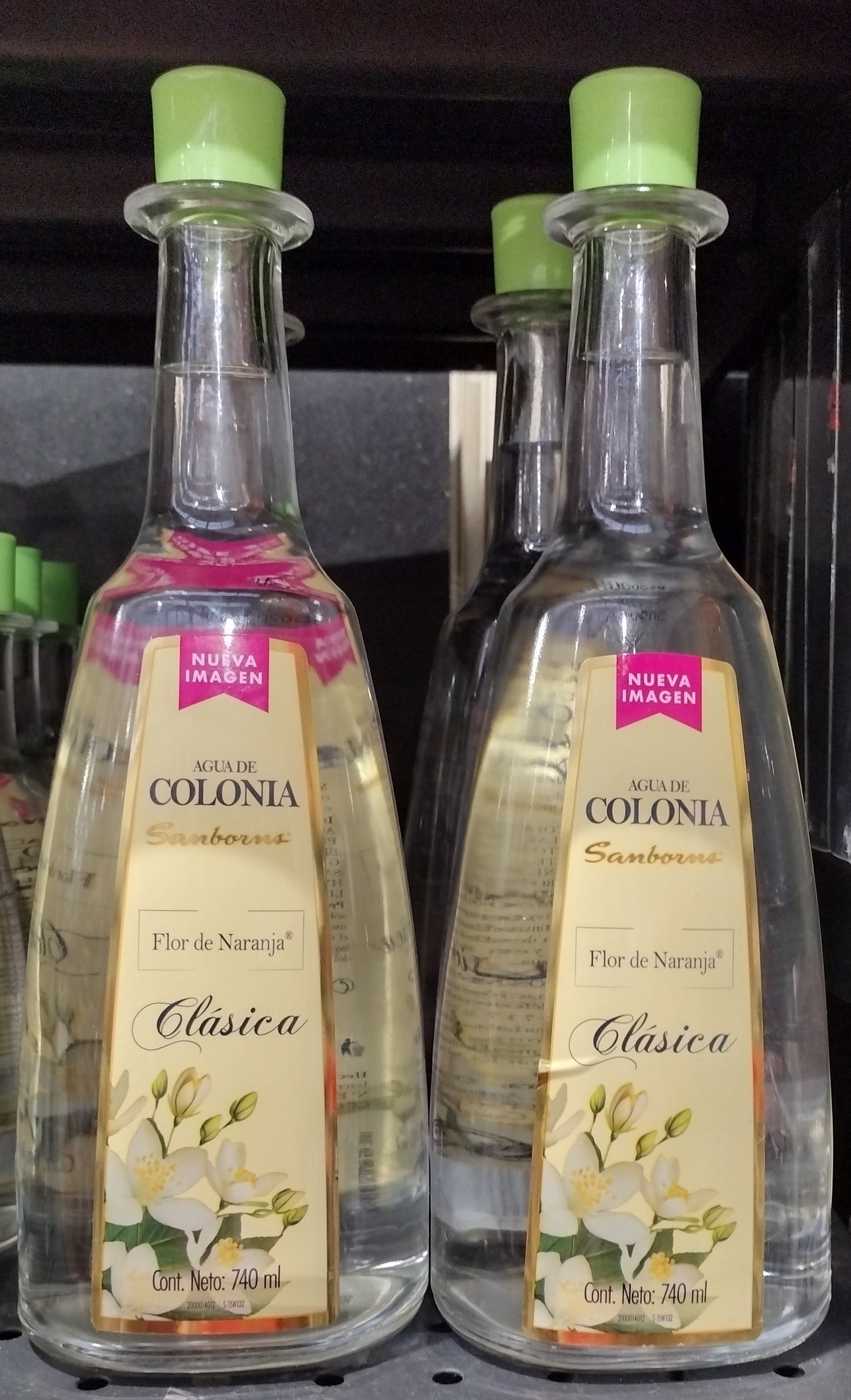 SANBORNS AGUA DE COLONIA FLOR DE NARANJA - 2 FRASCOS GRANDES DE VIDRIO DE 740ml c/u - ENVIO GRATIS