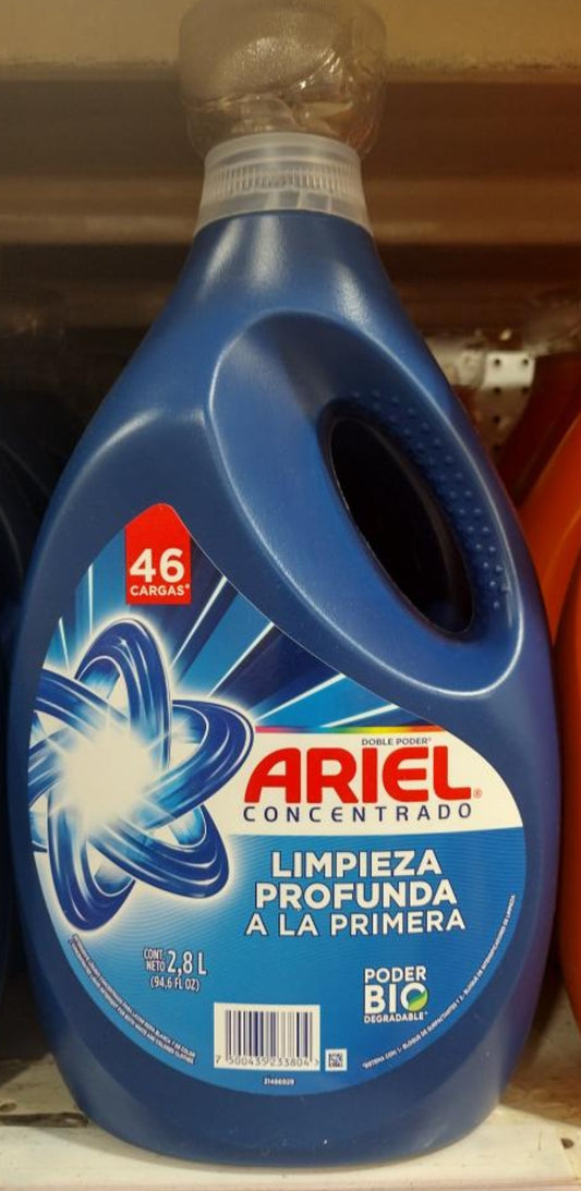 2X ARIEL DETERGENTE LIMPIEZA PROFUNDA CONCENTRADO EN LIQUIDO ( LIQUID DETERGENT ) 2 FRASCOS DE 2.8 LITROS (95 OUNCES) C/U - ENVIO GRATIS
