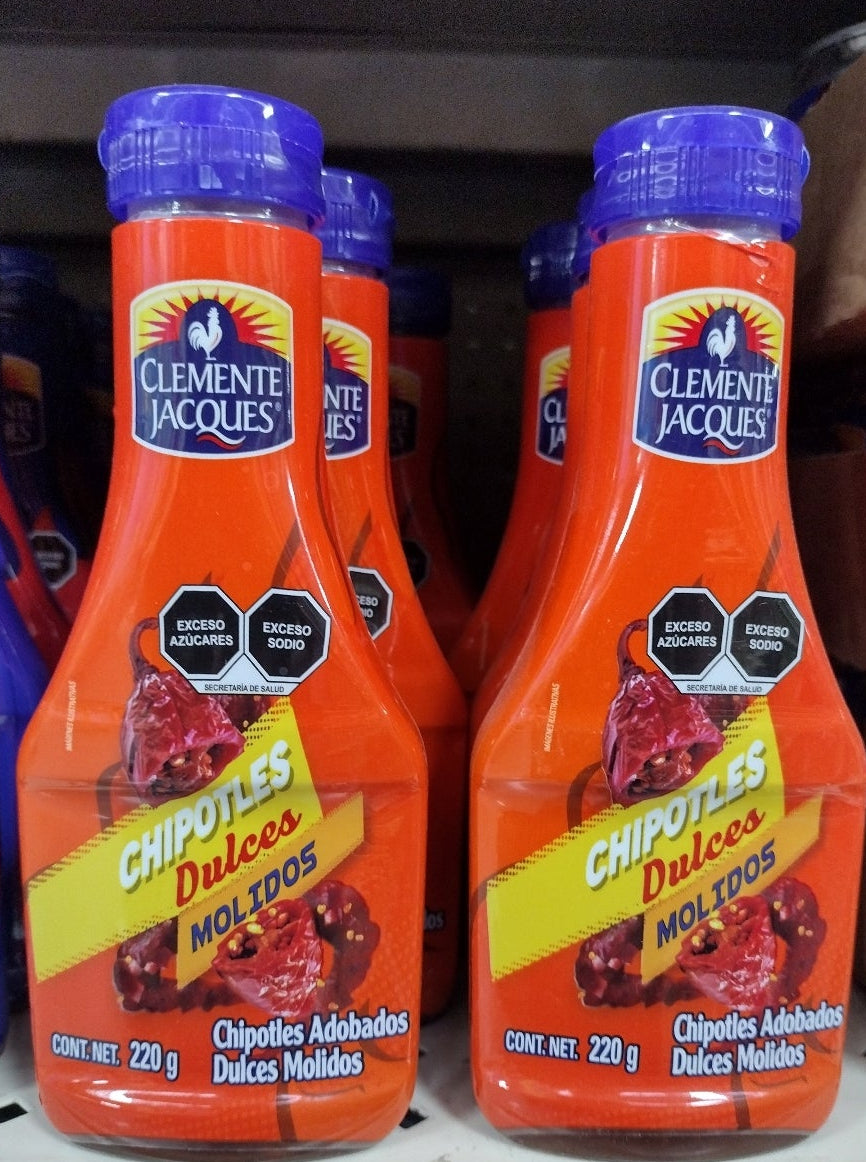 2X CLEMENTE JACQUES SALSA CHIPOTLE ADOBADOS DULCE MOLIDOS / CRUSHED SWEET CHIPOTLE IN ADOBO SAUCE - 2 BOTTLES OF 220ml EACH - FREE SHIPPING
