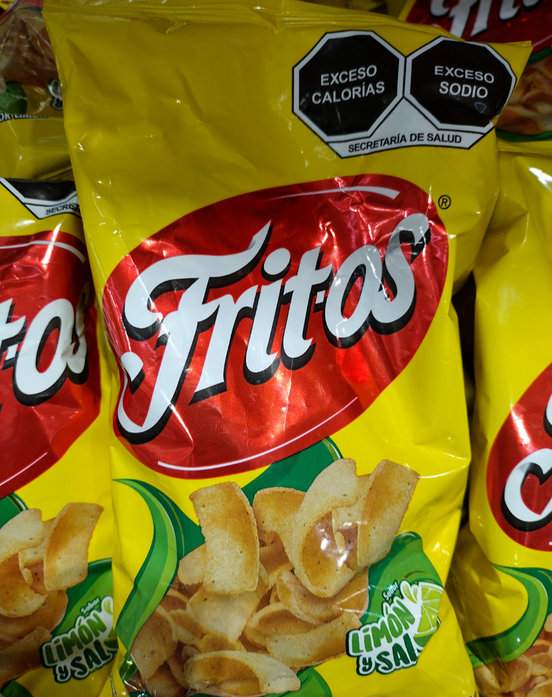 SABRITAS FRITOS SAL Y LIMON MEXICAN CHIPS WITH LEMON AND SALT - 10 BAGS OF 38g EACH - FREE SHIPPING