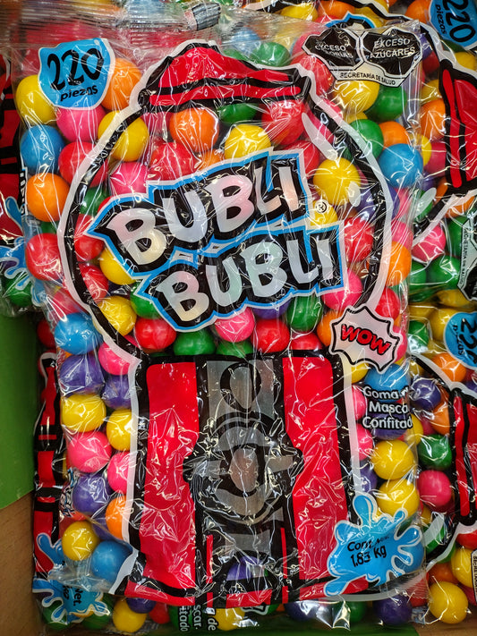 BUBLI BUBLI GOMA GUM - PAQUETE GRANDE DE 220 PIEZAS (1.83 KILOS ) / BIG 220 PIECE BAG (4 LBS) - ENVIO GRATIS FREE SHIPPING