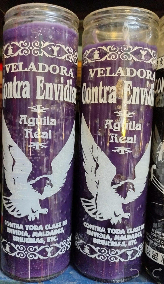 2X CONTRA ENVIDIA VELADORAS ESOTERICO DE VIDRIO / AGAINST JEALOUSY GLASS ESOTERIC CANDLES - 2 CANDLES - ENVIO GRATIS / FREE SHIPPING