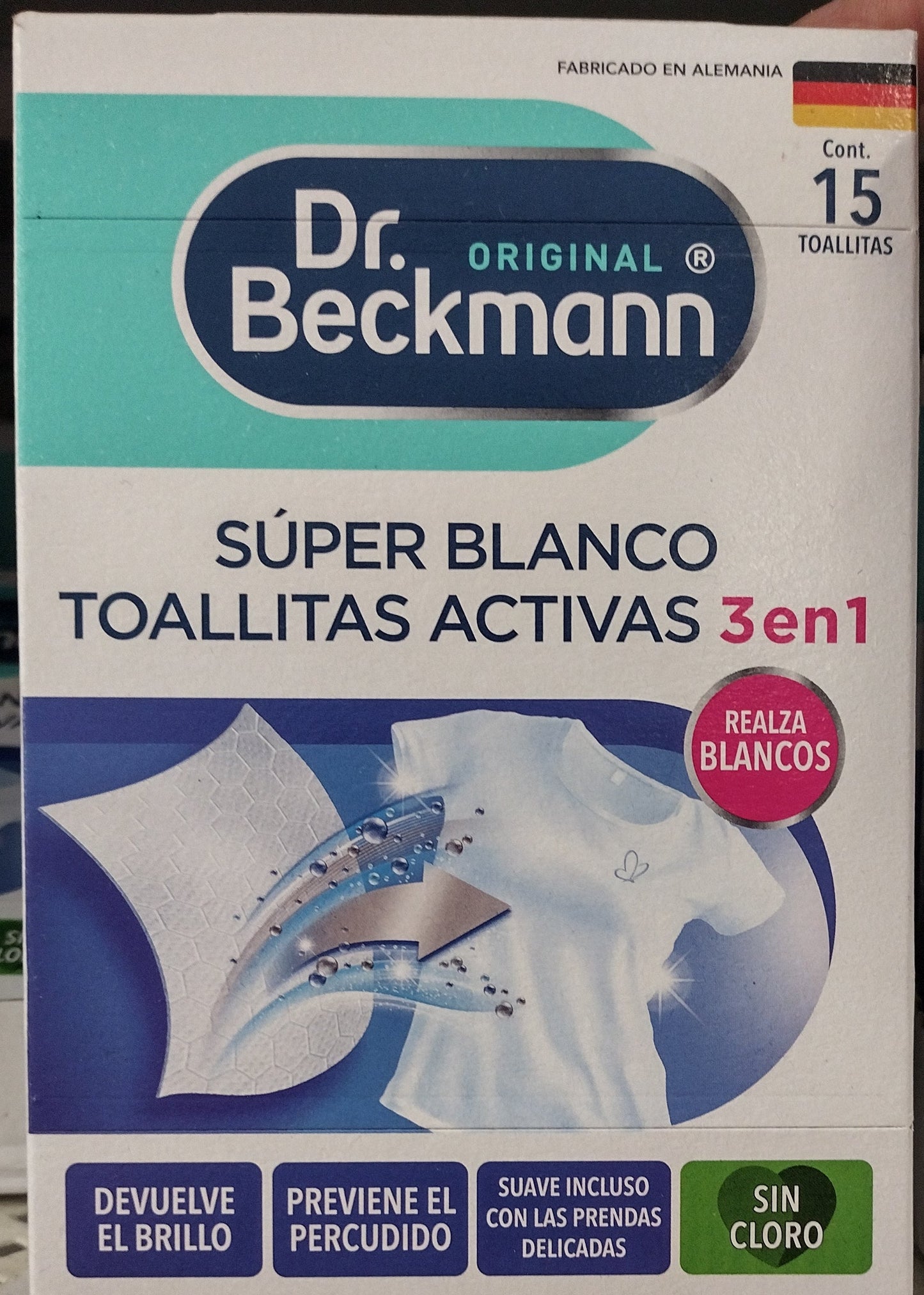 Dr. Beckmann Super White Active Towelettes 3 in 1 / Super Blancas Toallitas Activas 3 en 1 - Free Shipping