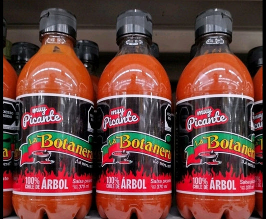 3X LA BOTANERA BIRDS BEAK /  CHILE DE ARBOL 3 BOTTLES 370g EACH - FREE SHIPPING