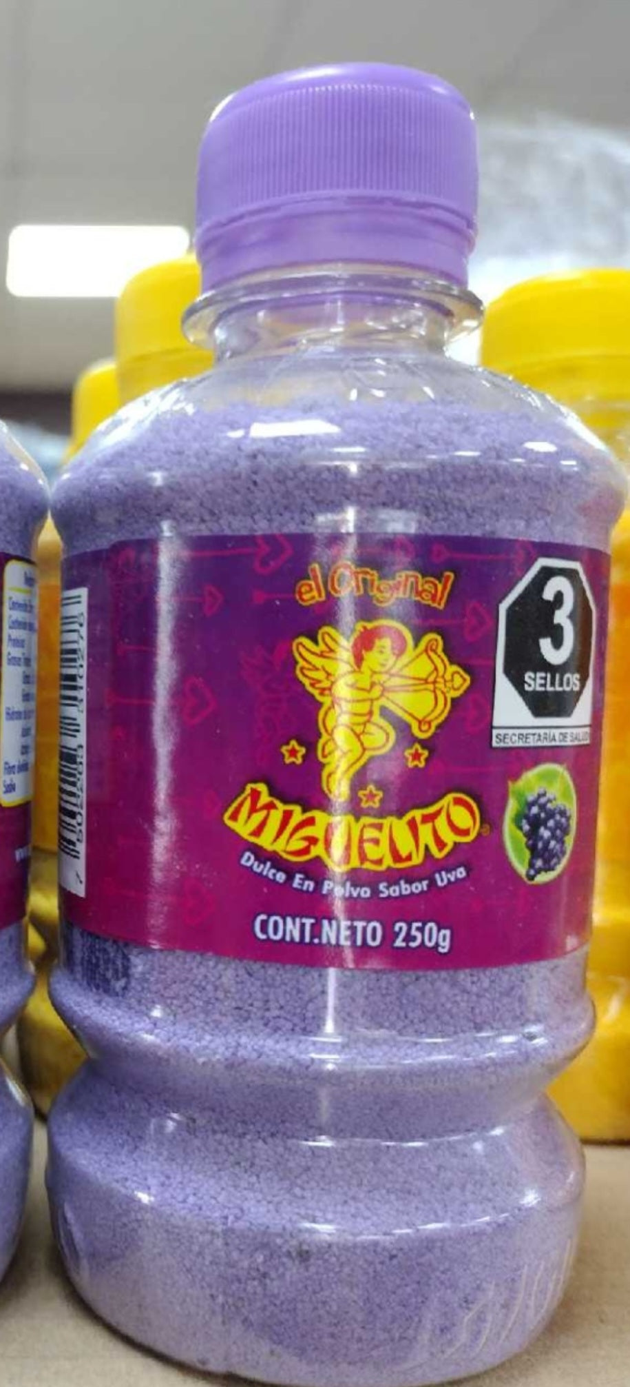 3X Miguelito Grape Flavor Chamoy Powder ( Sabor Uva  Chamoy Polvo ) - 3 Bottles of 250g each