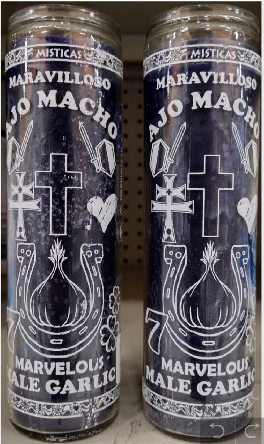 2X AJO MACHO VELADORAS ESOTERICO DE VIDRIO / MALE GARLIC GLASS ESOTERIC CANDLES - 2 CANDLES - ENVIO GRATIS / FREE SHIPPING