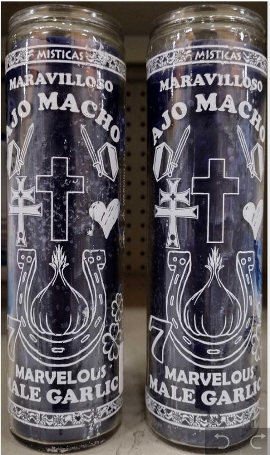2X AJO MACHO VELADORAS ESOTERICO DE VIDRIO / MALE GARLIC GLASS ESOTERIC CANDLES - 2 CANDLES - ENVIO GRATIS / FREE SHIPPING