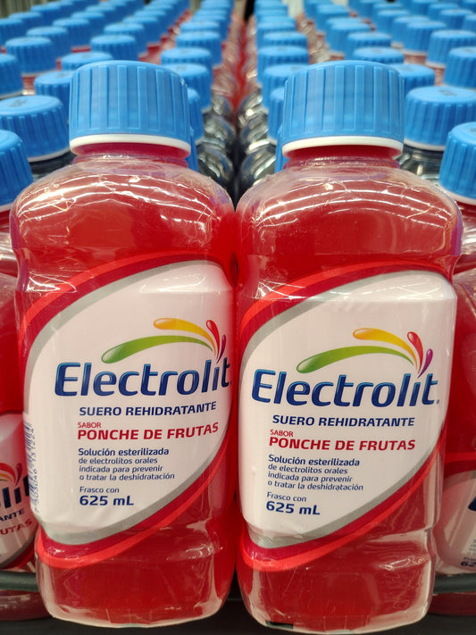 12X ELECTROLIT FRUIT PUNCH FLAVOR REHYDRATING ENERGY DRINK / PONCHE DE FRUTAS SUERO REHIDRATANTE - 12 BOTTLES OF 21.1 OUNCES ( 625ml ) EACH - FREE SHIPPING