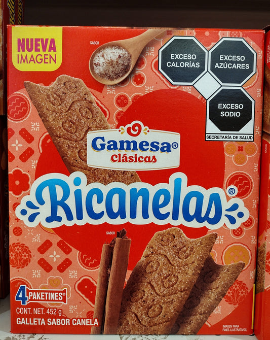 3X GAMESA RICANELAS GALLETAS / CINNAMON COOKIES - 3 BOXES OF 452g - FREE SHIPPING