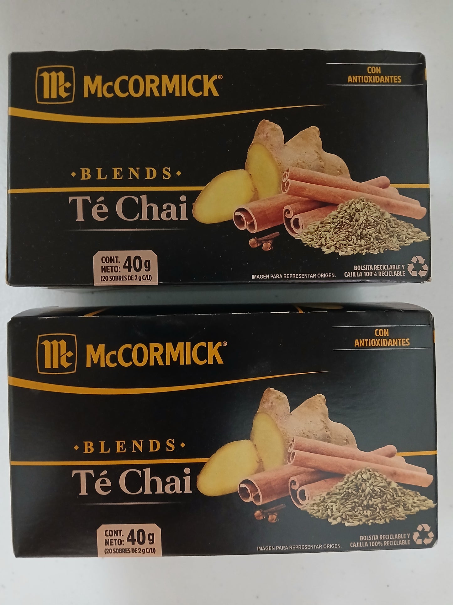MCCORMICK CHAI TEA / TE CHAI - 2 BOXES OF 20 BAGGIES EACH - FREE SHIPPING