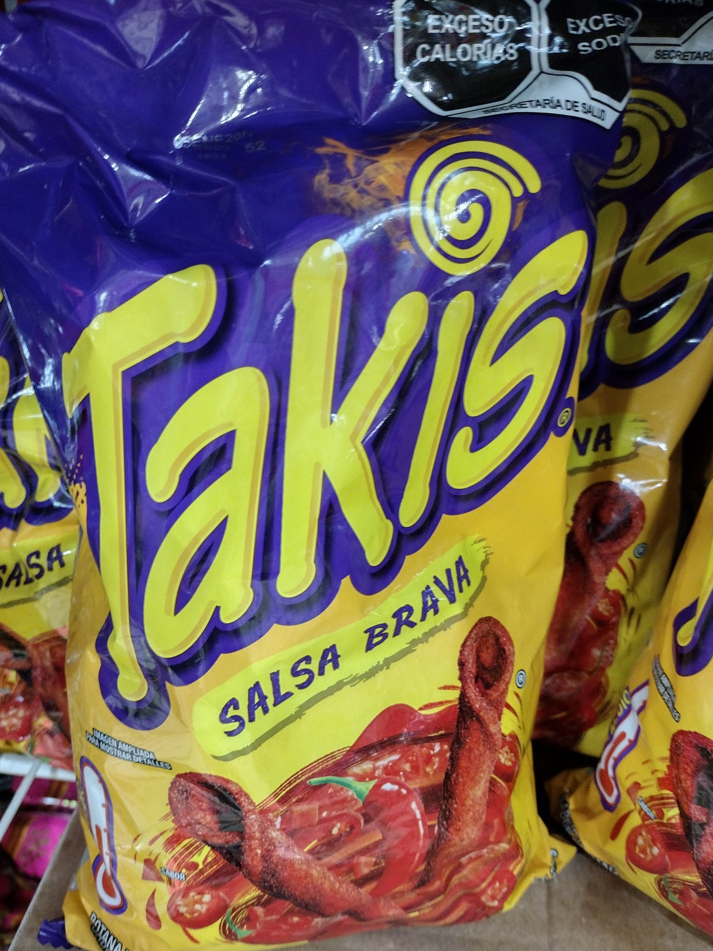 3X TAKIS SALSA BRAVA  CHIPS DE MEXICO / VERY HOT MEXICAN CHIPS - 3 BOLSAS GRANDES DE 240g (8.5oz)c/u - FREE SHIPPING