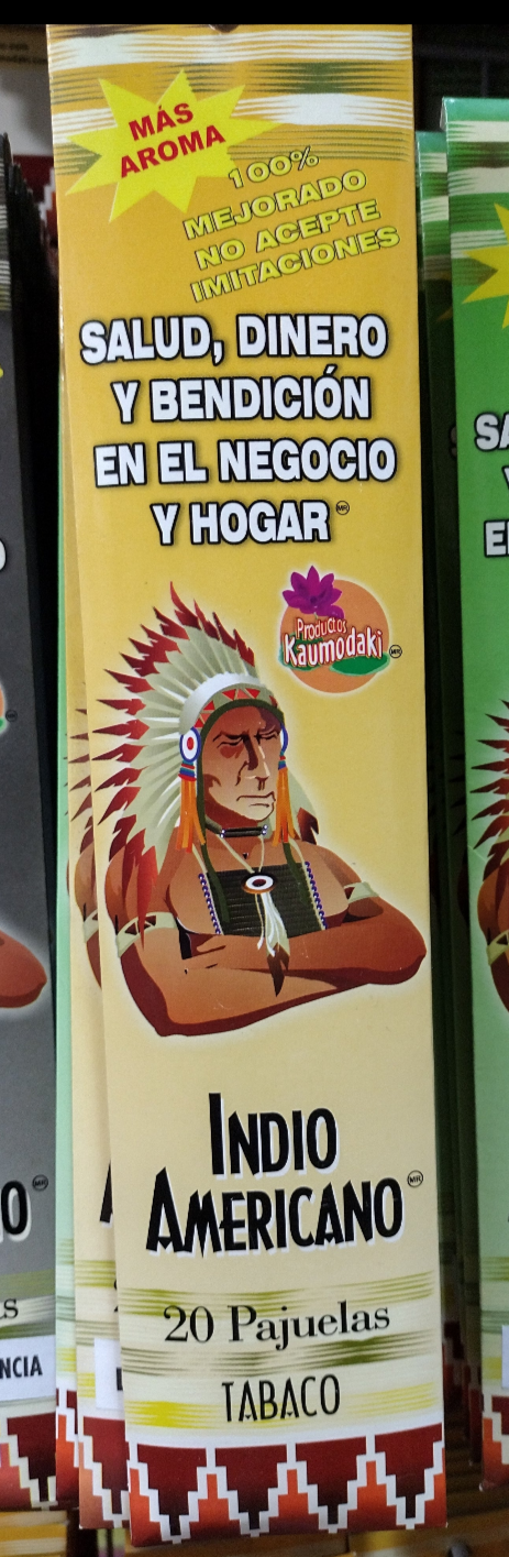 3X INDIO AMERICANO INCIENSO AROMA DE TABACO - 3 CAJAS DE 20 PAJUELAS C/U - ENVIO GRATIS