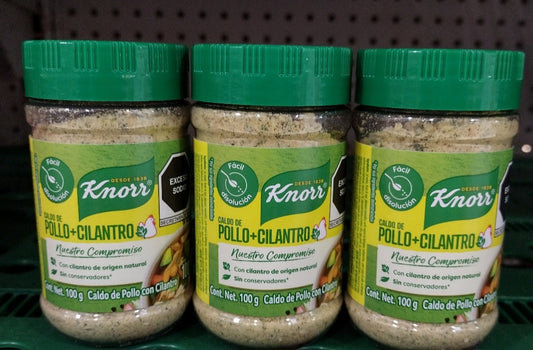 3X KNORR CILANTRO CON POLLO SAZONADOR ( CILANTRO AND CHICKEN SEASONING )3 JARS OF 100g EACH - FREE SHIPPING