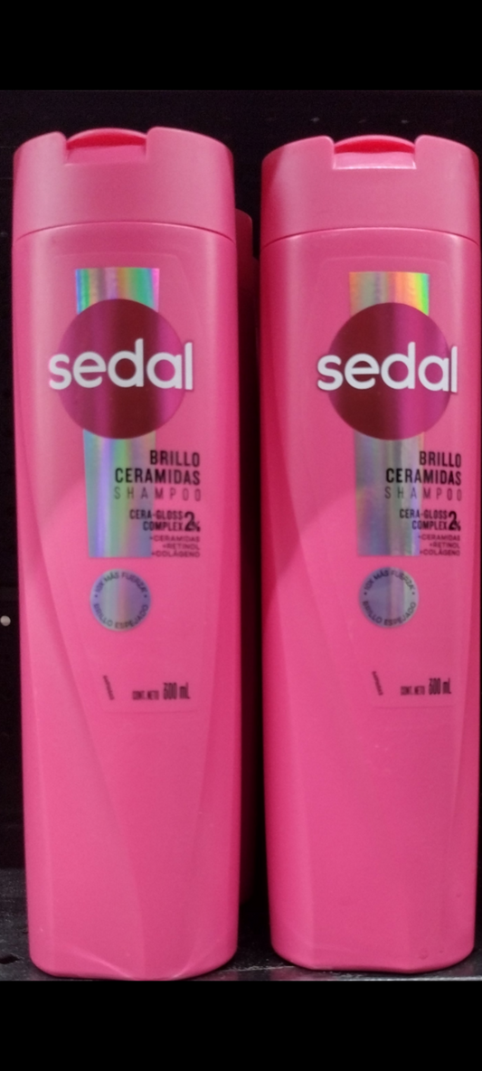 SEDAL CERAMIDES ( CERAMIDAS ) SHAMPOO BRILLO - 2 BIG BOTTLES OF 620ml EACH - FREE SHIPPING