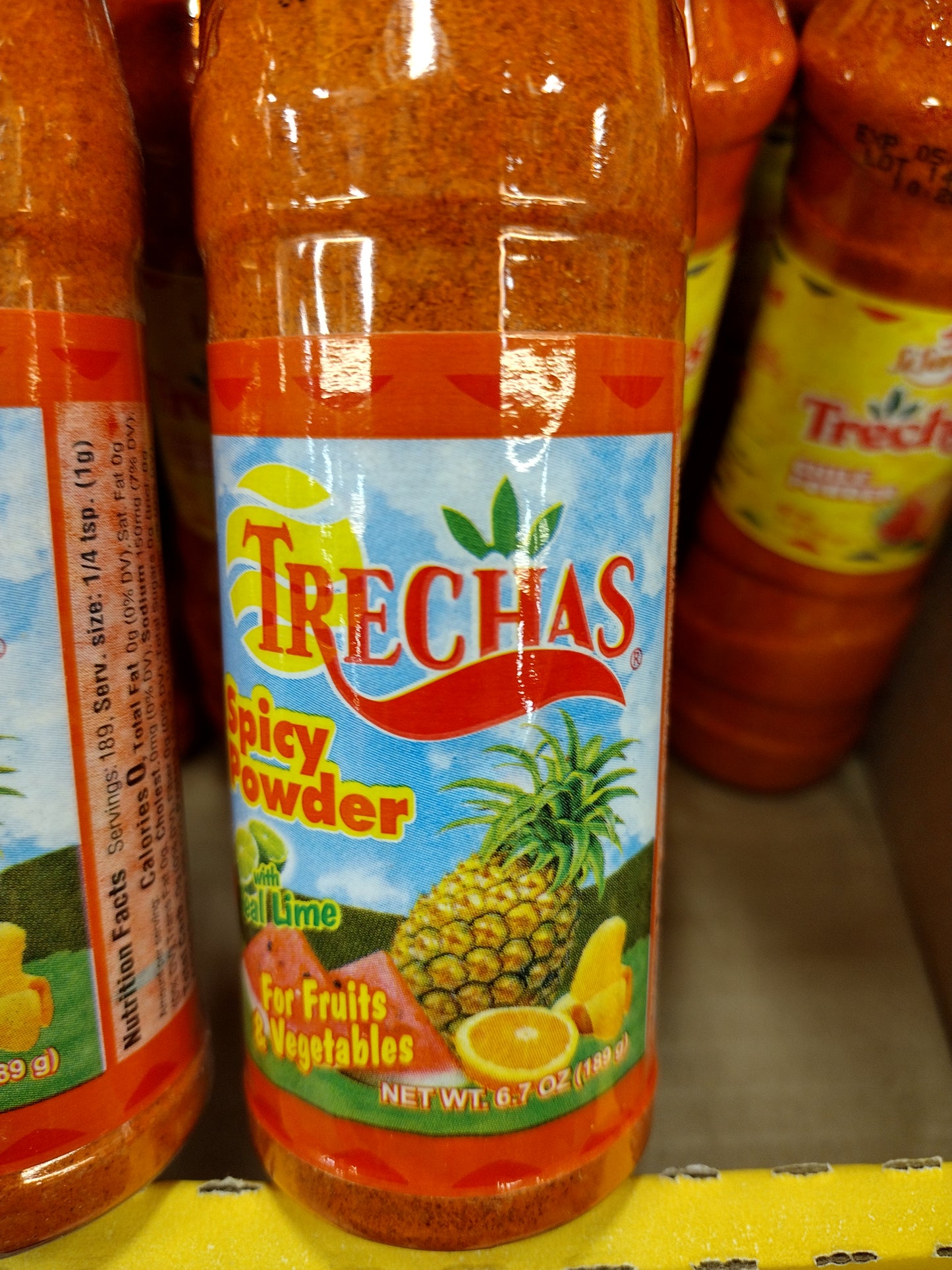 TRECHAS SPICY CHILI POWDER - 3 BOTTLES 6.7 OUNCES EACH - FREE SHIPPING