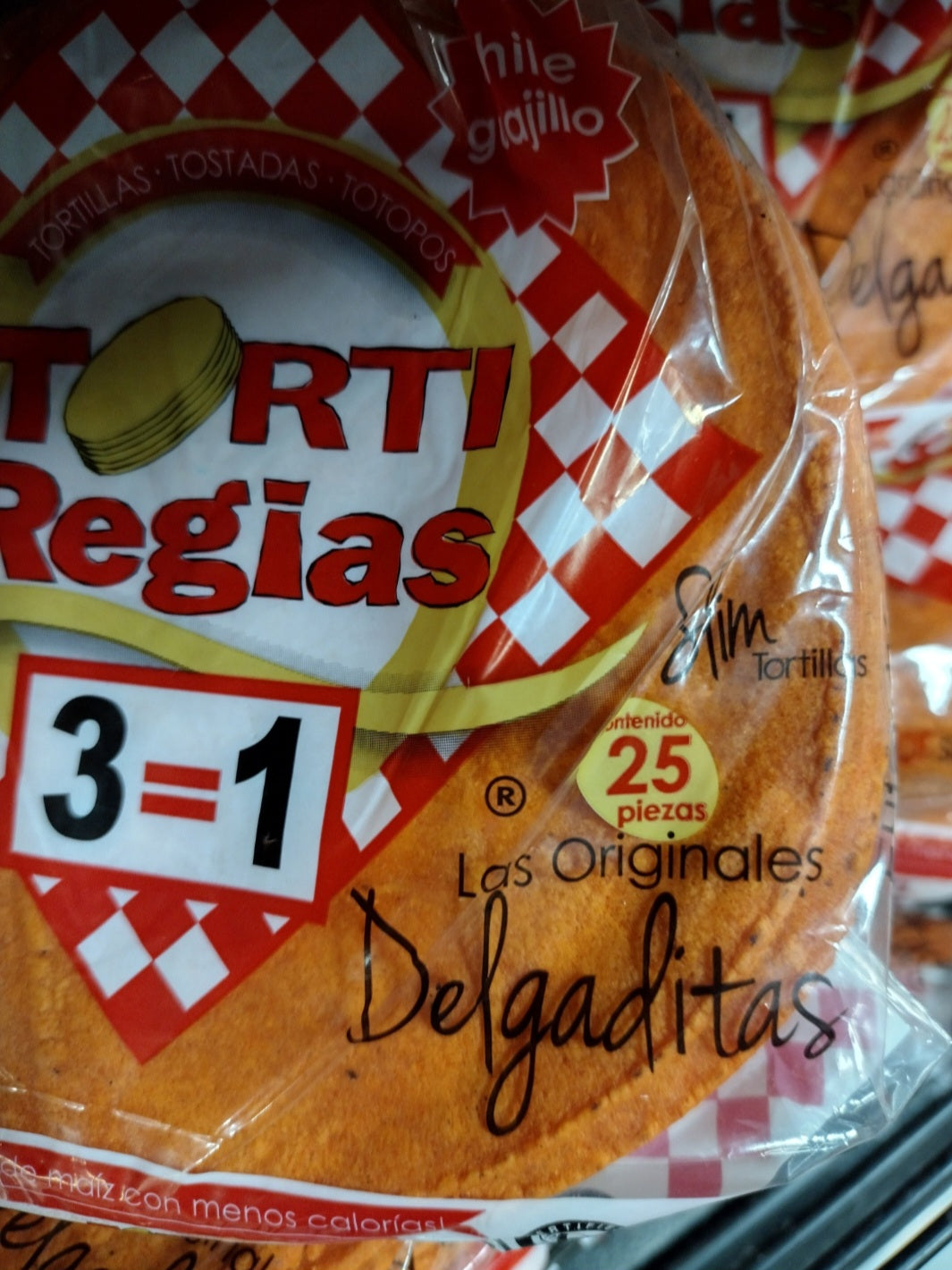 DELGADITAS TORTILLAS MAIZ ROJO ( RED CORN ) - 4 PACKS OF 25 TORTILLAS EACH - FREE SHIPPING