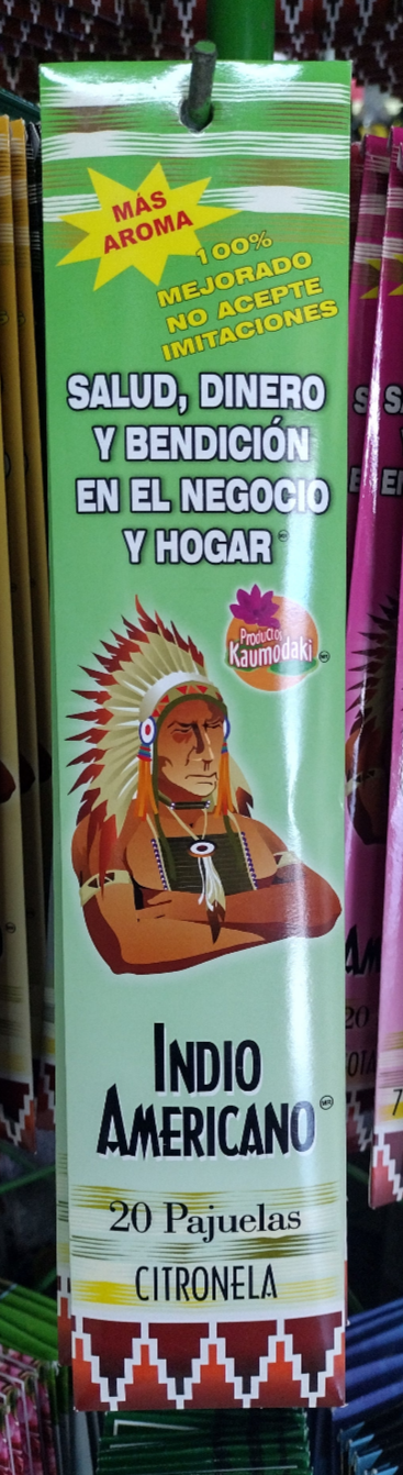 3X INDIO AMERICANO INCIENSO AROMA CITRONELA ( CITRONELLA )- 3 CAJAS DE 20 PAJUELAS C/U - ENVIO GRATIS