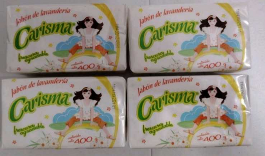 CARISMA DETERGENTE EN BARRA PARA LAVANDERIA / LAUNDRY BAR SOAP  - 4 SOAP BARS OF 400g EACH - FREE SHIPPING