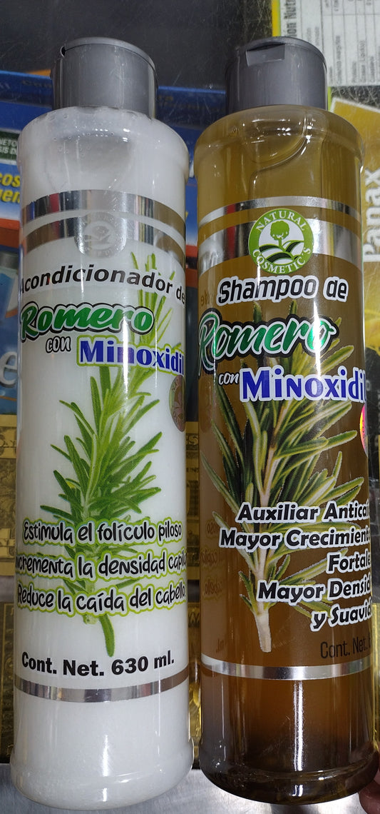ROMERO SHAMPOO Y ACONDICIONADOR  / ROSEMARY SHAMPOO AND CONDITIONER - EACH BIG BOTTLE CONTAINS 630ml EACH - FREE SHIPPING