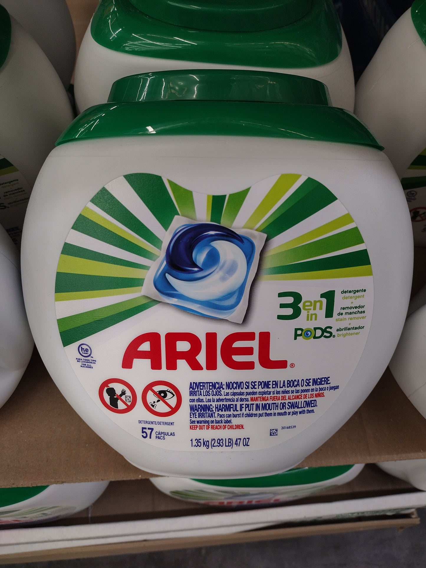 ARIEL DETERGENTE POWER PODS CON 57 CAPSULAS / ARIEL POWER PODS - FREE SHIPPING