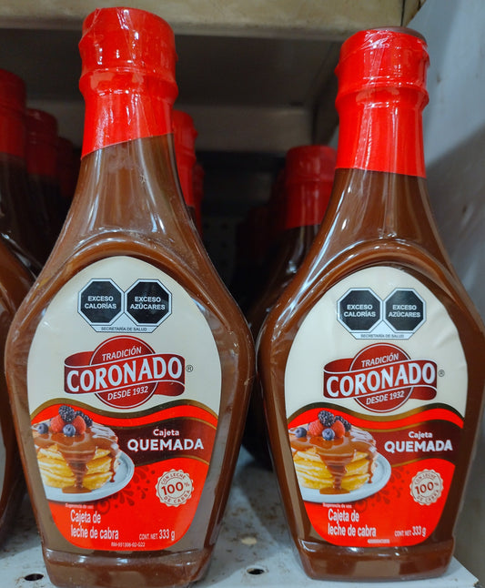 2X CORONADO CAJETA QUEMADA DE LECHE DE CABRA / GOAT MILK CARAMEL - 2 BOTTLES OF 333g - FREE SHIPPING