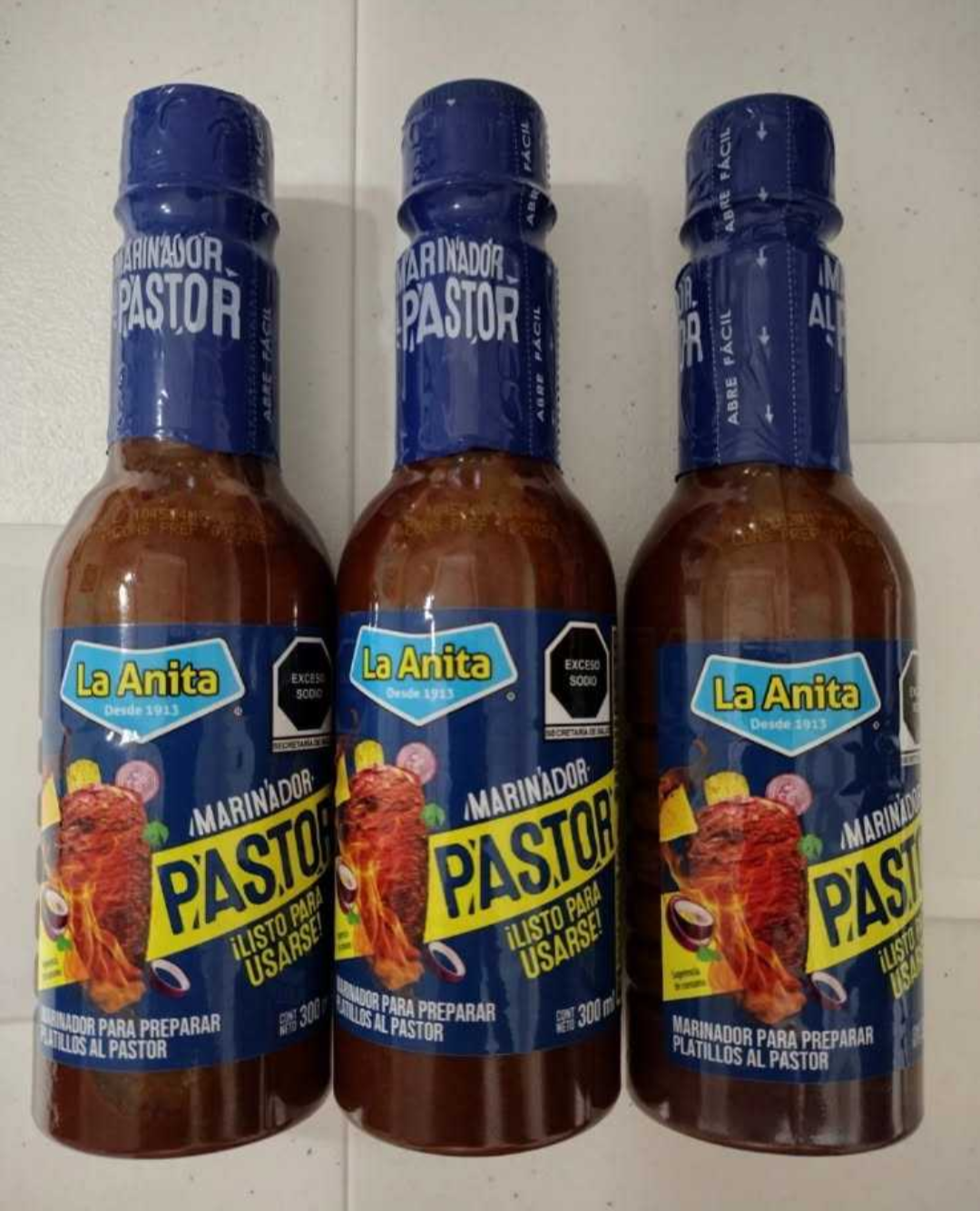 La Anita Marinador ( Meat Marinade ) Al Pastor - 3 BOTTLES OF 300ml Each - Free Shipping