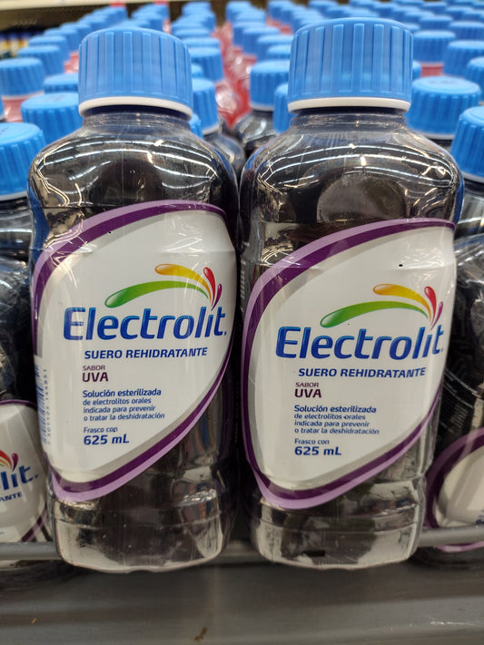 12X ELECTROLIT GRAPE FLAVOR REHYDRATING ENERGY DRINK / UVA SUERO REHIDRATANTE - 12 BOTTLES OF 21.1 OUNCES ( 625ml ) EACH - FREE SHIPPING
