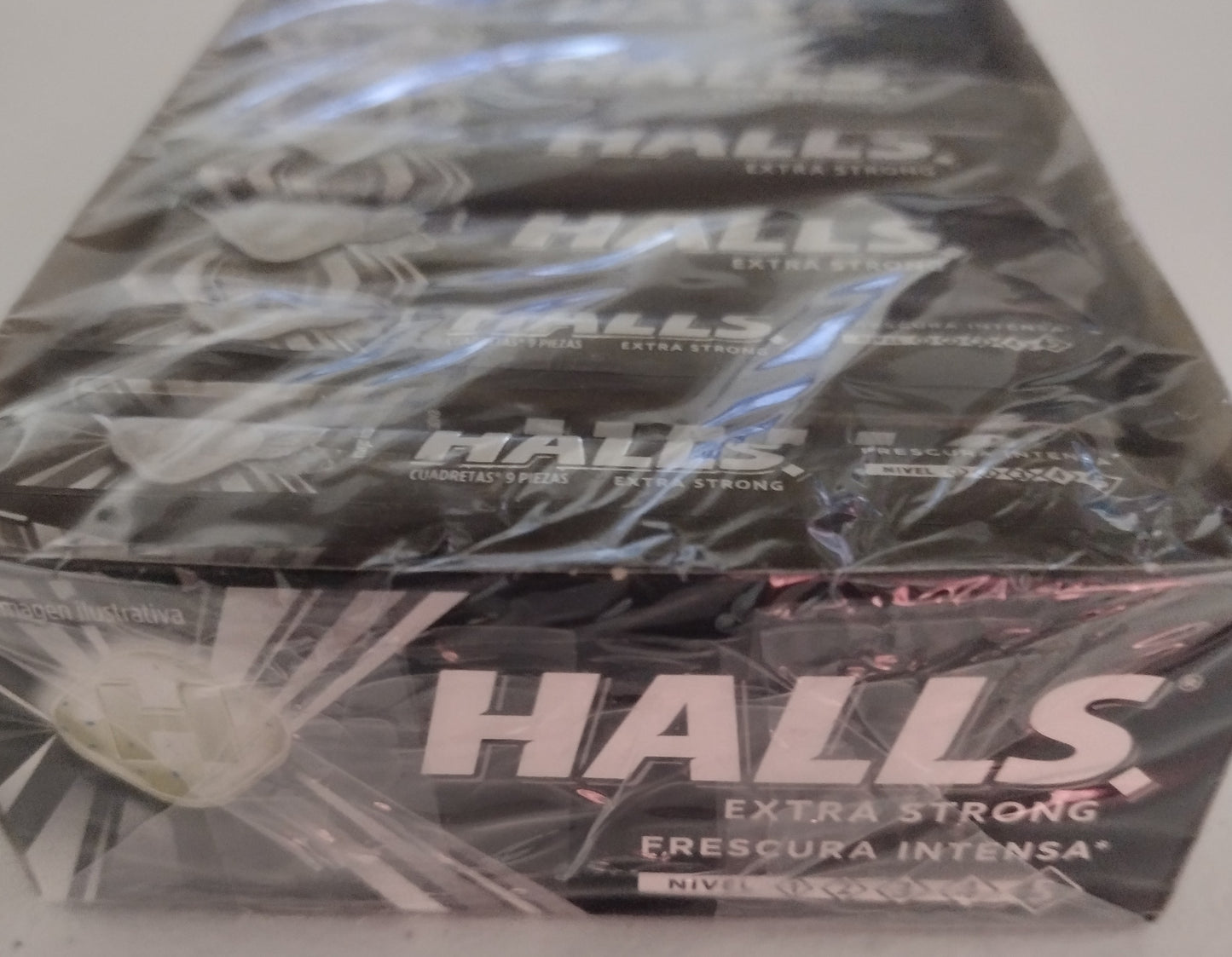 HALLS EXTRA STRONG INTENSE COUGH DROPS - BOX Of 12 ROLLS - FREE SHIPPING