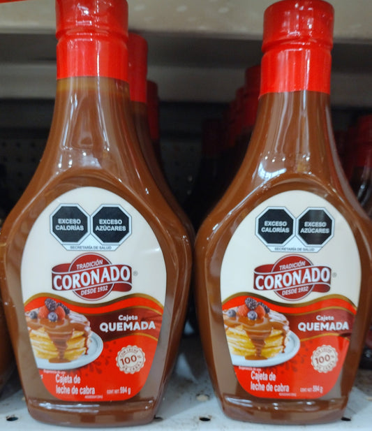 2X CORONADO CAJETA QUEMADA DE LECHE DE CABRA / GOAT MILK CARAMEL - 2 BIG BOTTLES OF 594g - FREE SHIPPING