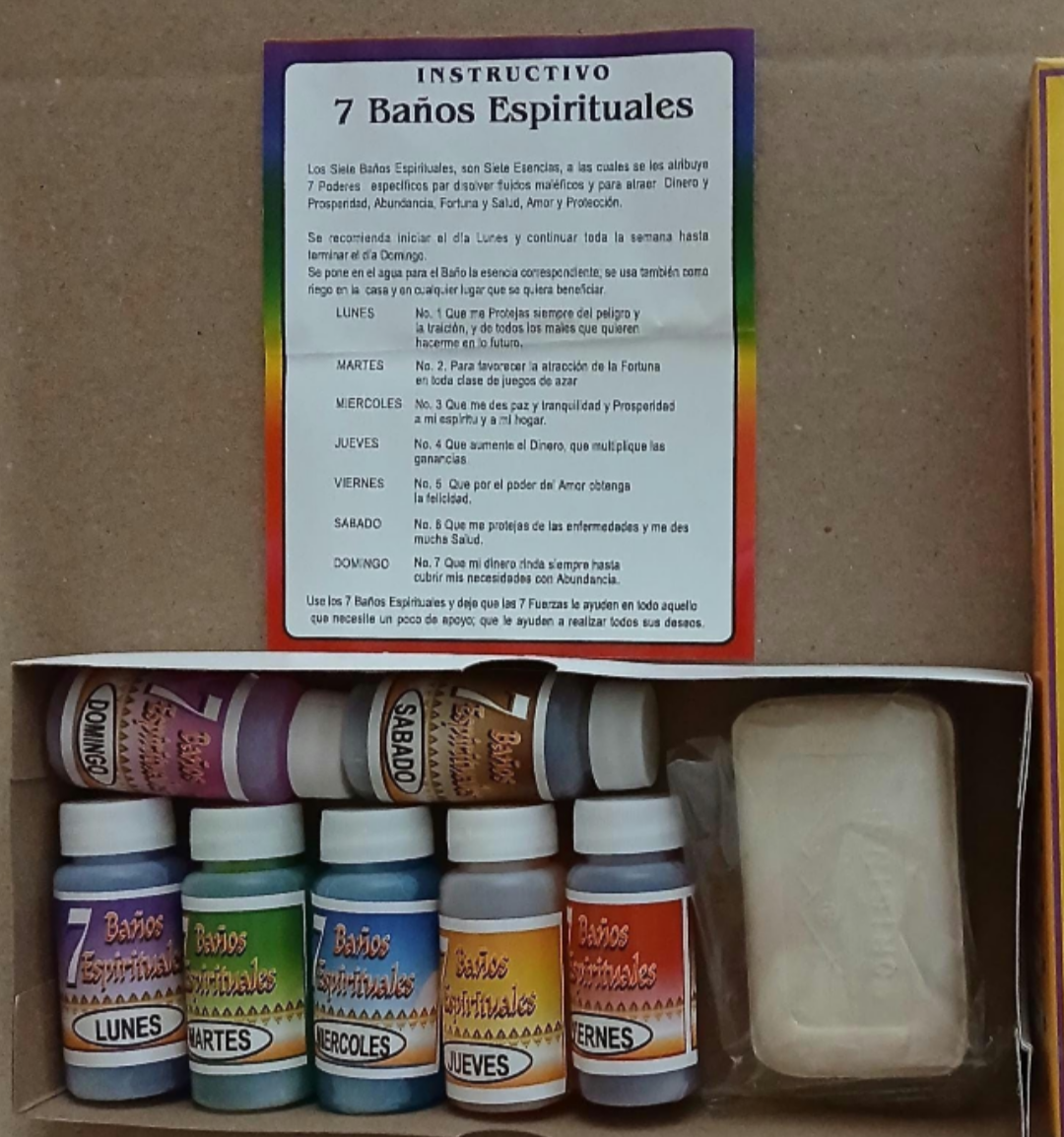 ABRE CAMINO 7 BANOS ESPIRITUALES / OPEN PATHS AND ROADS IN LIFE 7 SPIRITUAL BATHS SET - FREE SHIPPING