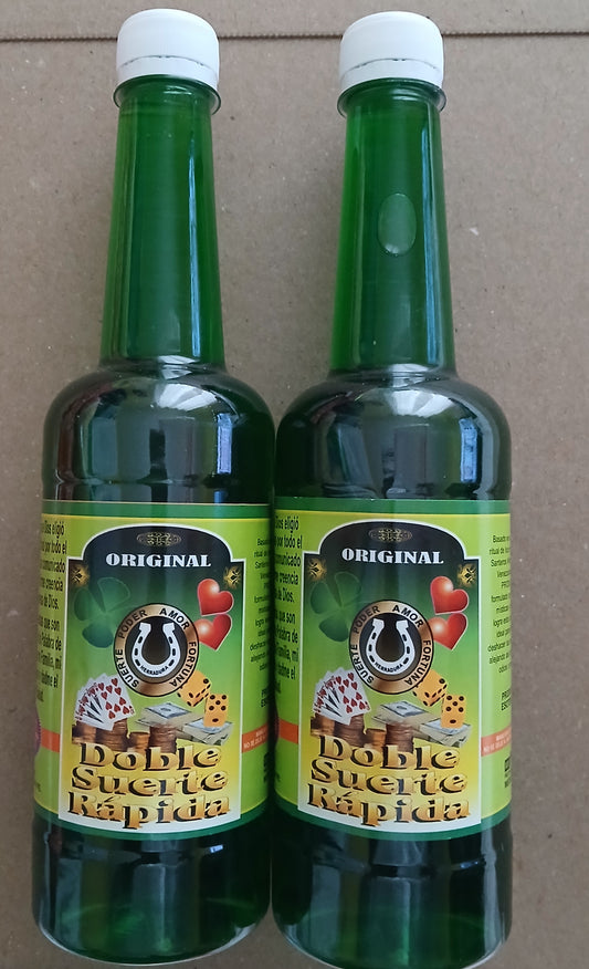 2X DOBLE SUERTE Rapida Locion Esoterico / Double Good Luck Esoteric Lotion - 2 Bottles of 500ml Each - Free Shipping / Envio Gratis
