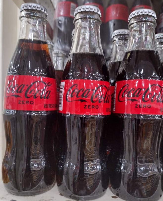 COCA COLA MEXICANA SIN AZUCAR / MEXICAN SUGAR FREE SODA - 12 GLASS BOTTLES OF 235ml EACH - FREE SHIPPING