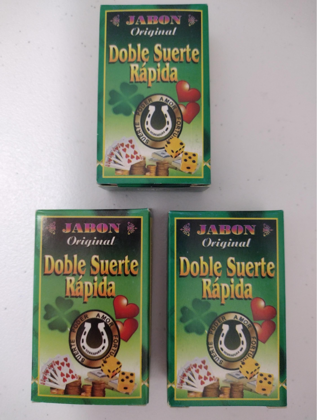 3X DOBLE SUERTE RAPIDA Jabon Esoterico / Double Good Luck Esoteric Soap - 3 Soaps of 90g Each - Free Shipping / Envio Gratis