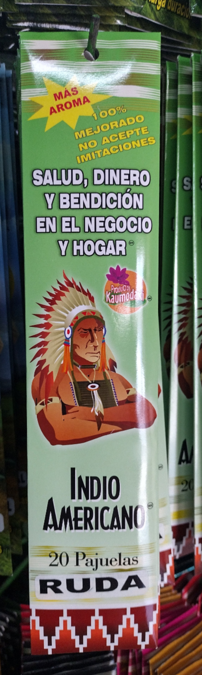 3X INDIO AMERICANO INCIENSO AROMA RUDA ( RUE )- 3 CAJAS DE 20 PAJUELAS C/U - ENVIO GRATIS