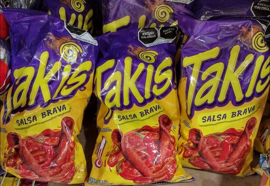 3X TAKIS SALSA BRAVA  CHIPS DE MEXICO / VERY HOT MEXICAN CHIPS - 3 BOLSAS GRANDES DE 240g (8.5oz)c/u - FREE SHIPPING