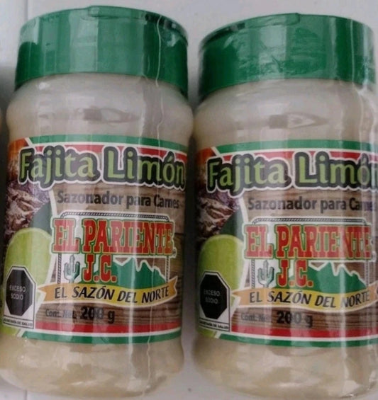 EL PARIENTE FAJITA LIMON SAZONADOR MEXICANO PARA CARNE / MEXICAN BEEF FAJITA LIME SEASONING - 2 FRASCOS DE 7oz CADA UNO - FREE SHIPPING