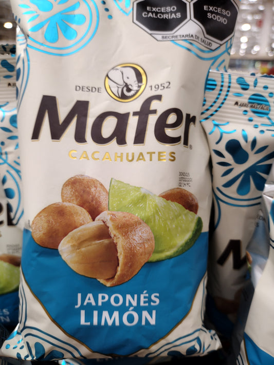 MAFER CACAHUATE JAPONES CON LIMON / JAPANESE PEANUTS WITH LIME - 3 BAGS 65g EACH - FREE SHIPPING