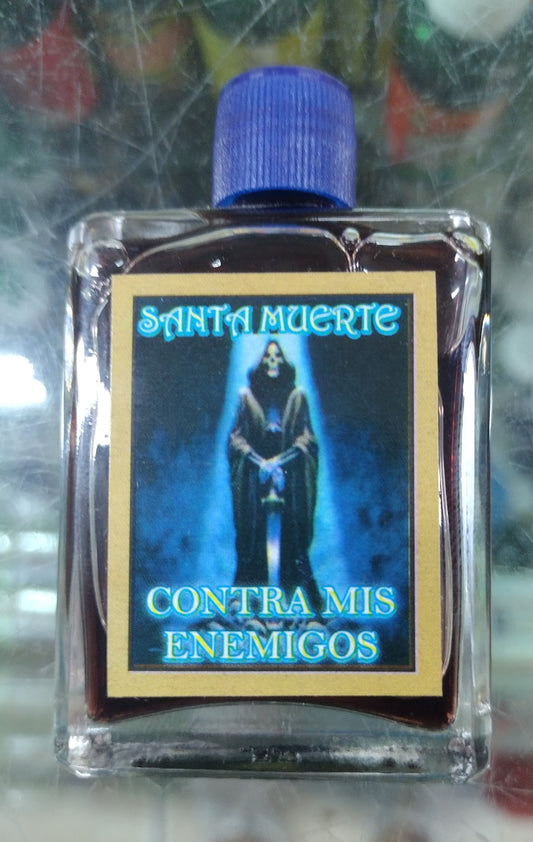 3X SANTA MUERTE CONTRA MIS ENEMIGOS PERFUME  ESOTERICO DE VIDRIO / AGAINST MY ENEMIES ESOTERIC PERFUME - 3 GLASS BOTTLES - ENVIO GRATIS / FREE SHIPPING