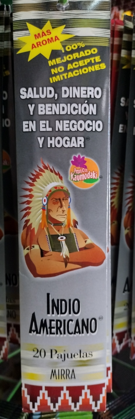 3X INDIO AMERICANO INCIENSO AROMA MIRRA ( MYRRH )- 3 CAJAS DE 20 PAJUELAS C/U - ENVIO GRATIS